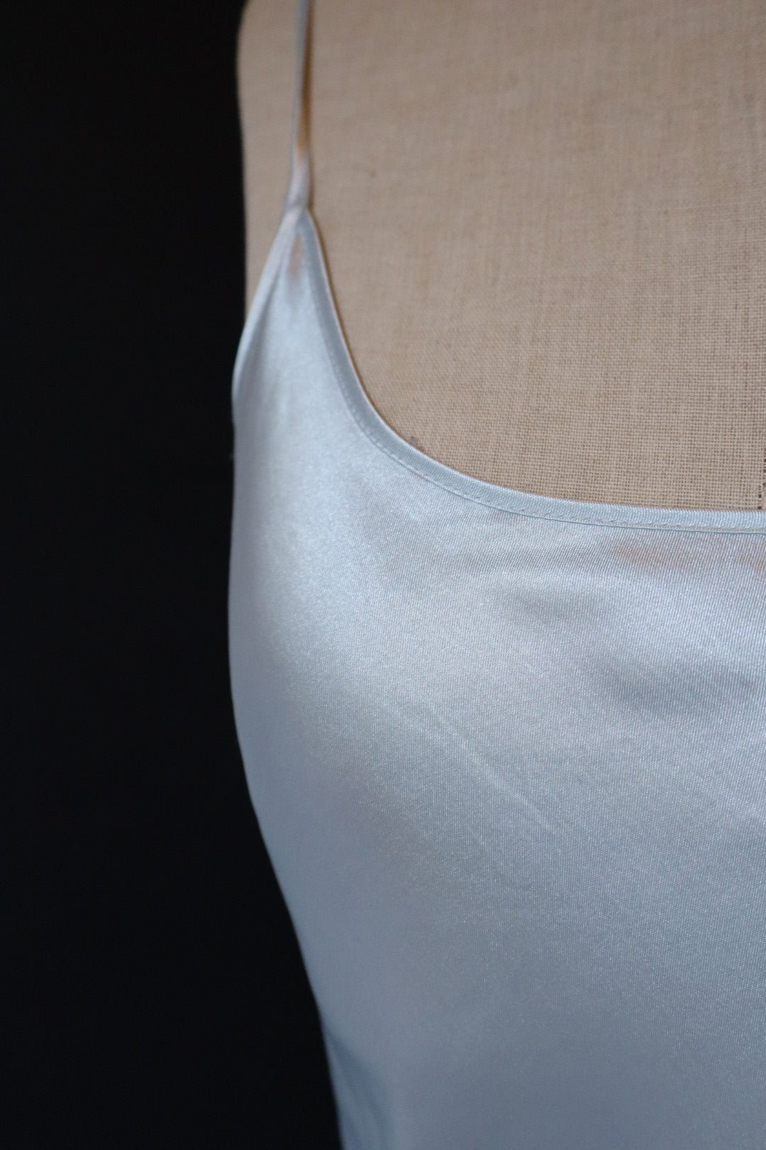 Very light blue 1990’s satin slipdress size S