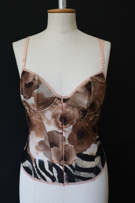 Cavalli bustier with animal & flower print size M / L