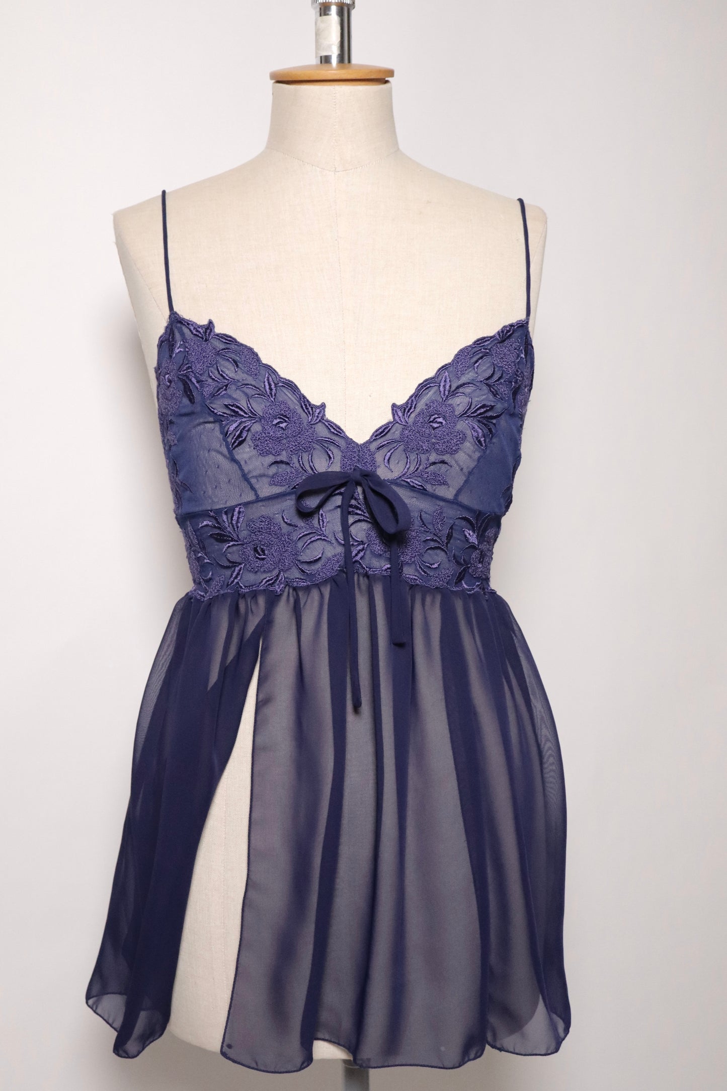 Italian navy blue see trough slipdress size M