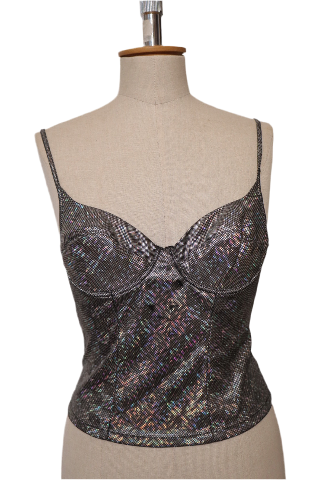 1980’s holographic bustier size medium - stretchy fabric