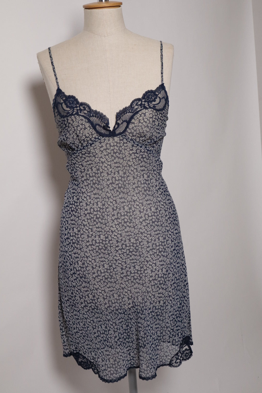 Dark blue flowerprint slipdress size medium