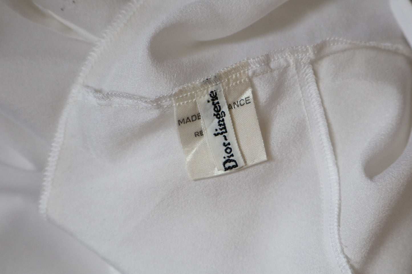Christian Dior white slipdress with lace details size medium