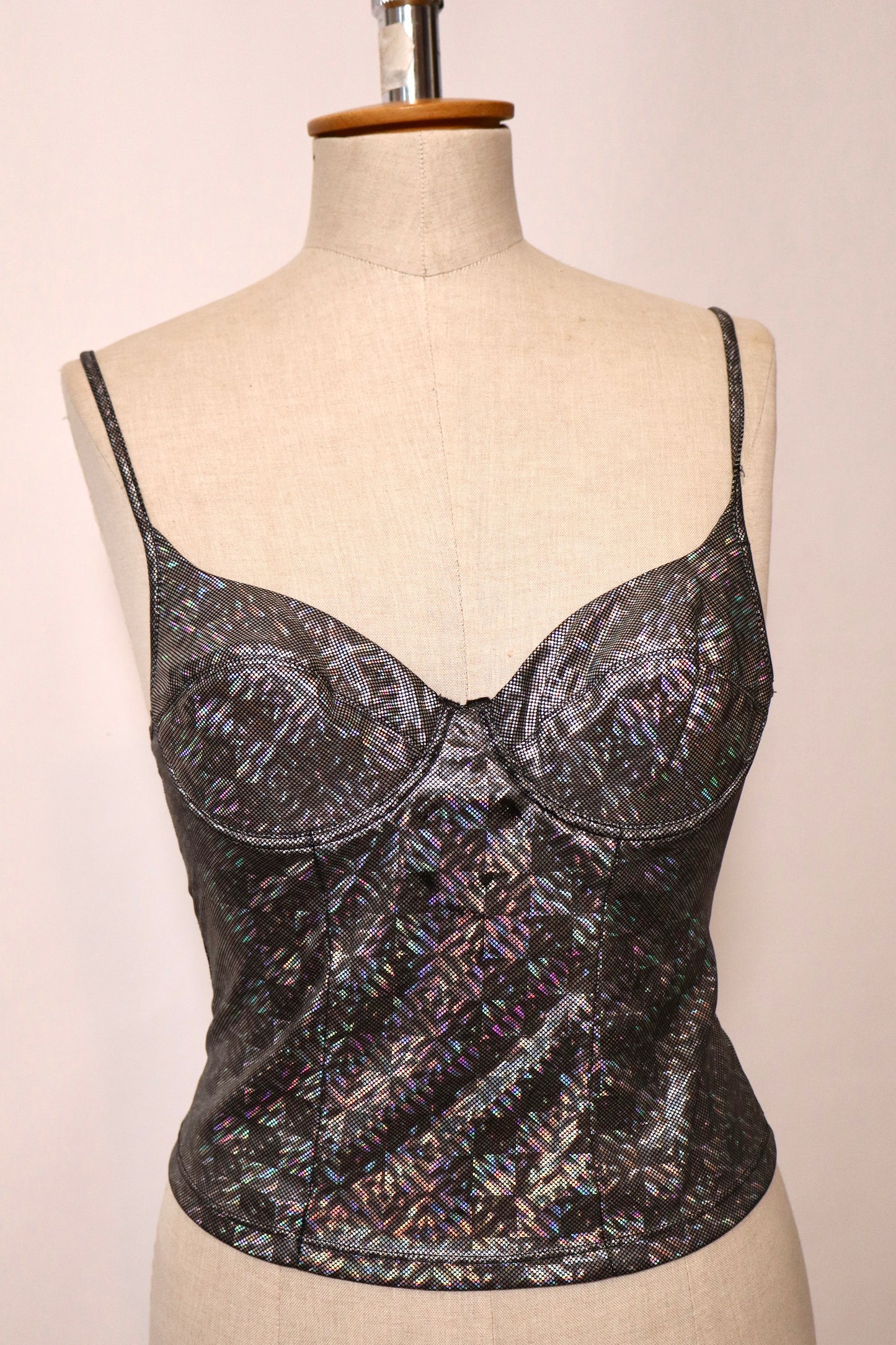 1980’s holographic bustier size medium - stretchy fabric