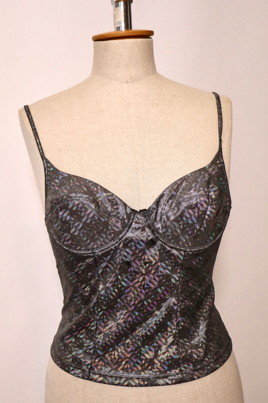1980’s holographic bustier size medium - stretchy fabric