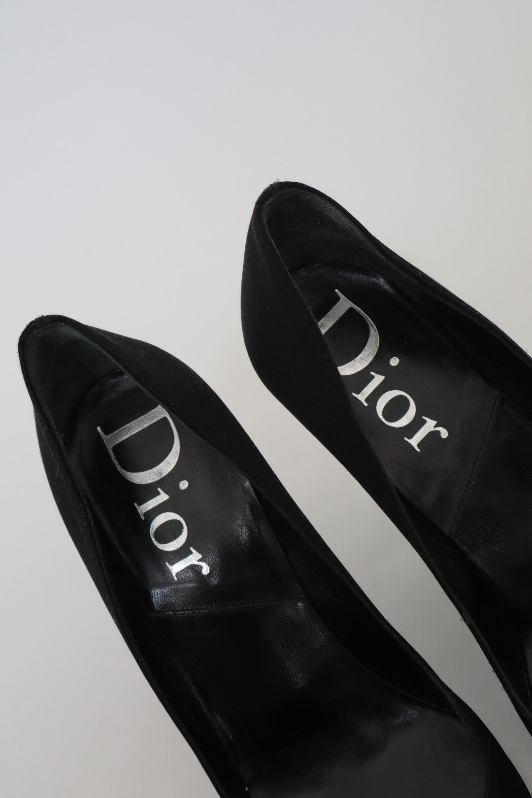 Black silk Christian Dior by John Galliano heels F/W 2003 with lock&key size it36.5 us6