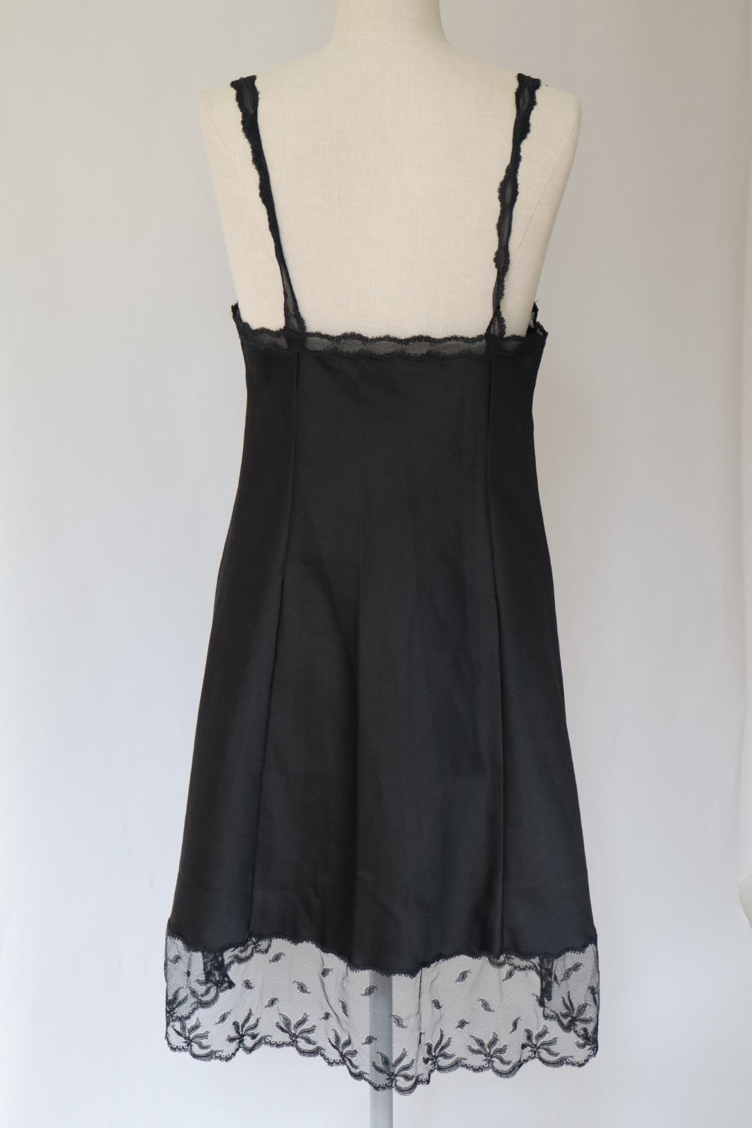 Christian Dior black slipdress with lace details size Large / extra large