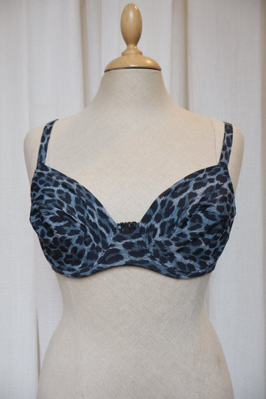 Dior navy&black leopard print bralette size EU80B/FR95B/US36B