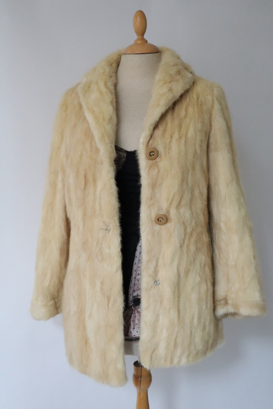 Mink fur coat size S