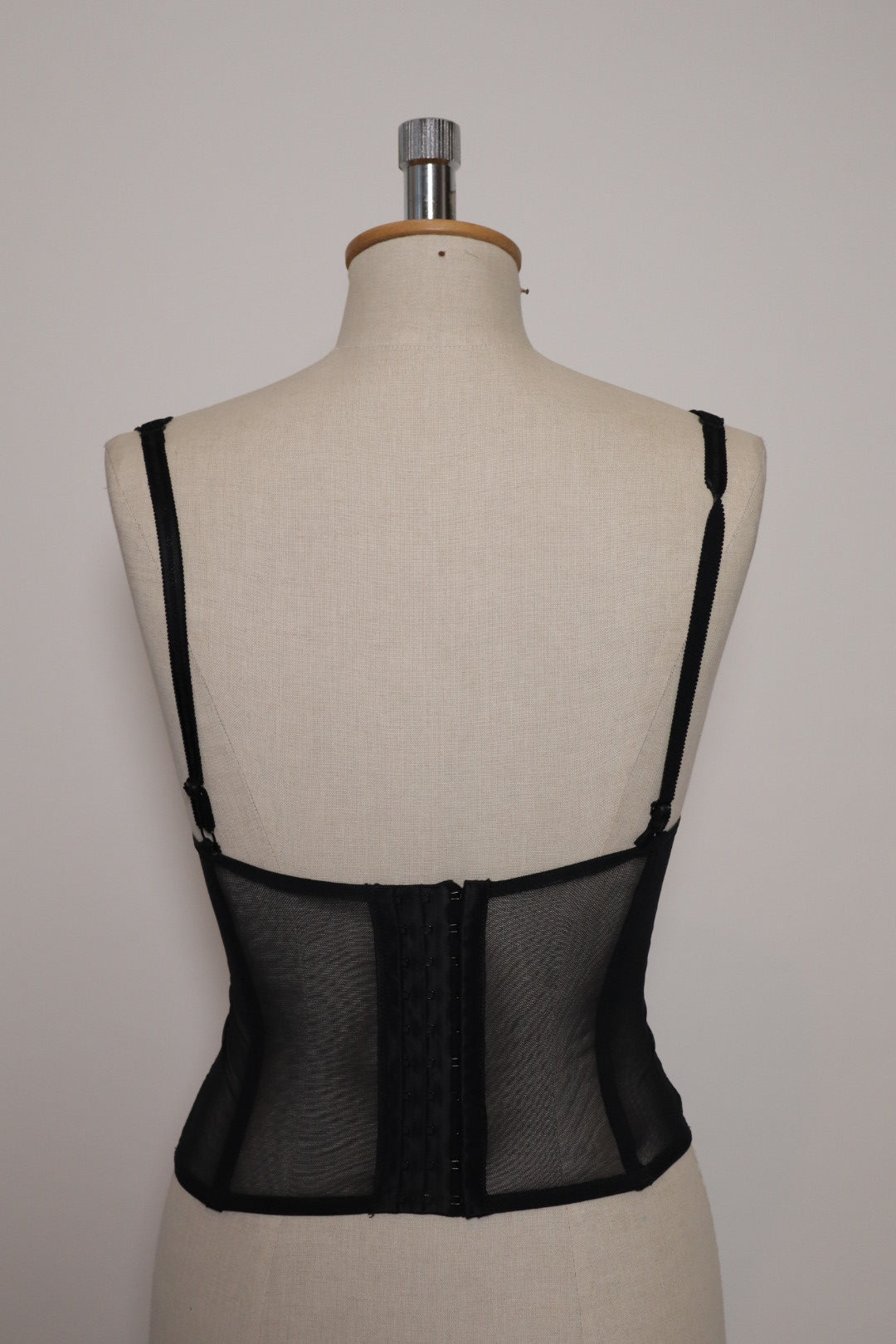 Nineties bustier black lace with strass buckle detail Size small