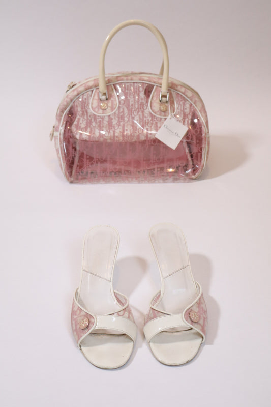 Dior by John Galliano S/S 2004 girly collection heels with see trough side - size 37.5 (us7)