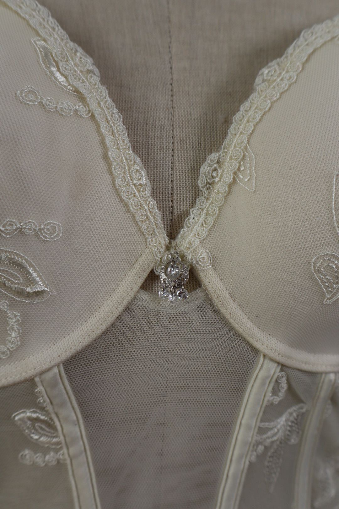 White lace bustier size us38c / fr100c / eu85c by Luna, made in Italy