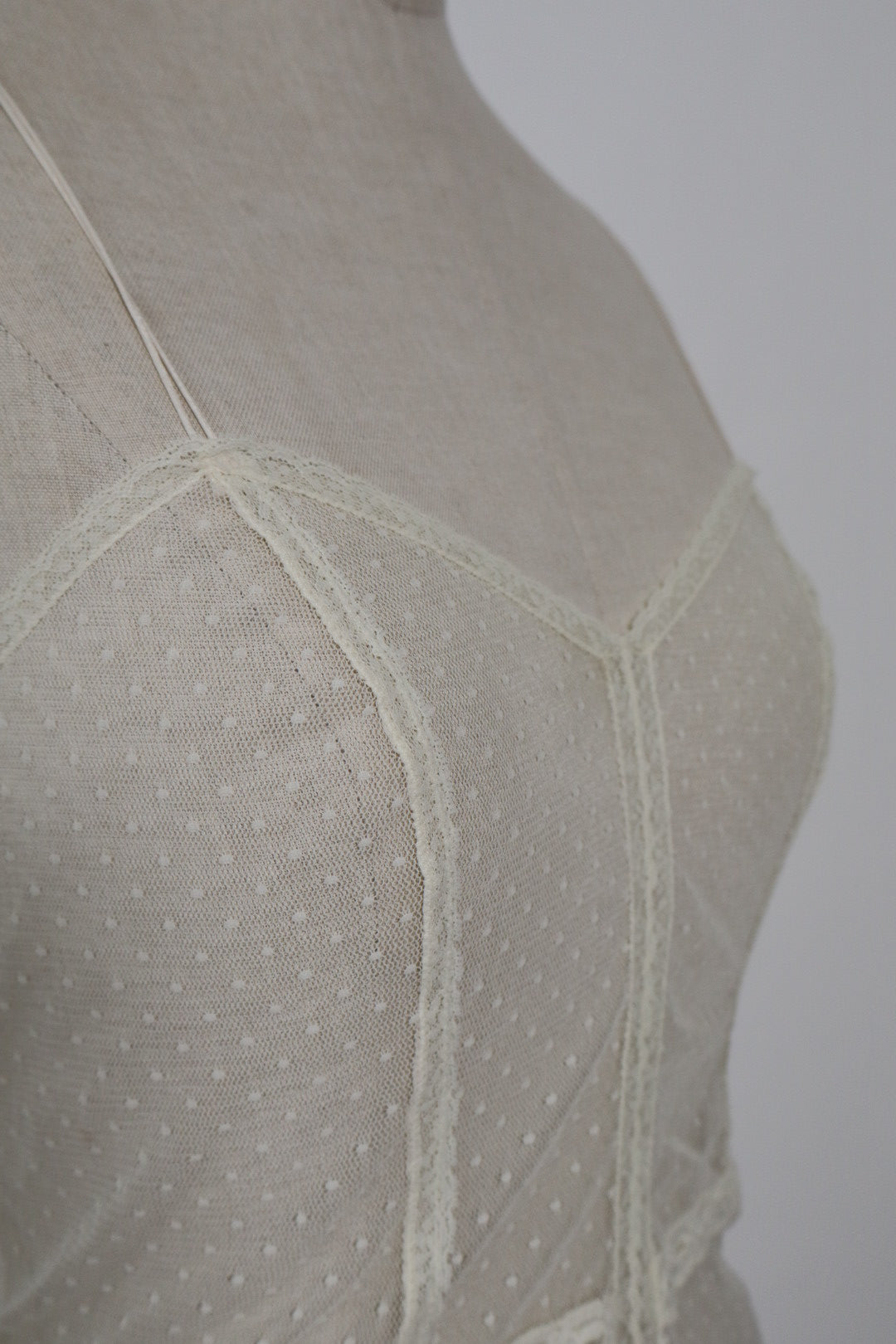 Transparent lingerie top size M with little polka dots