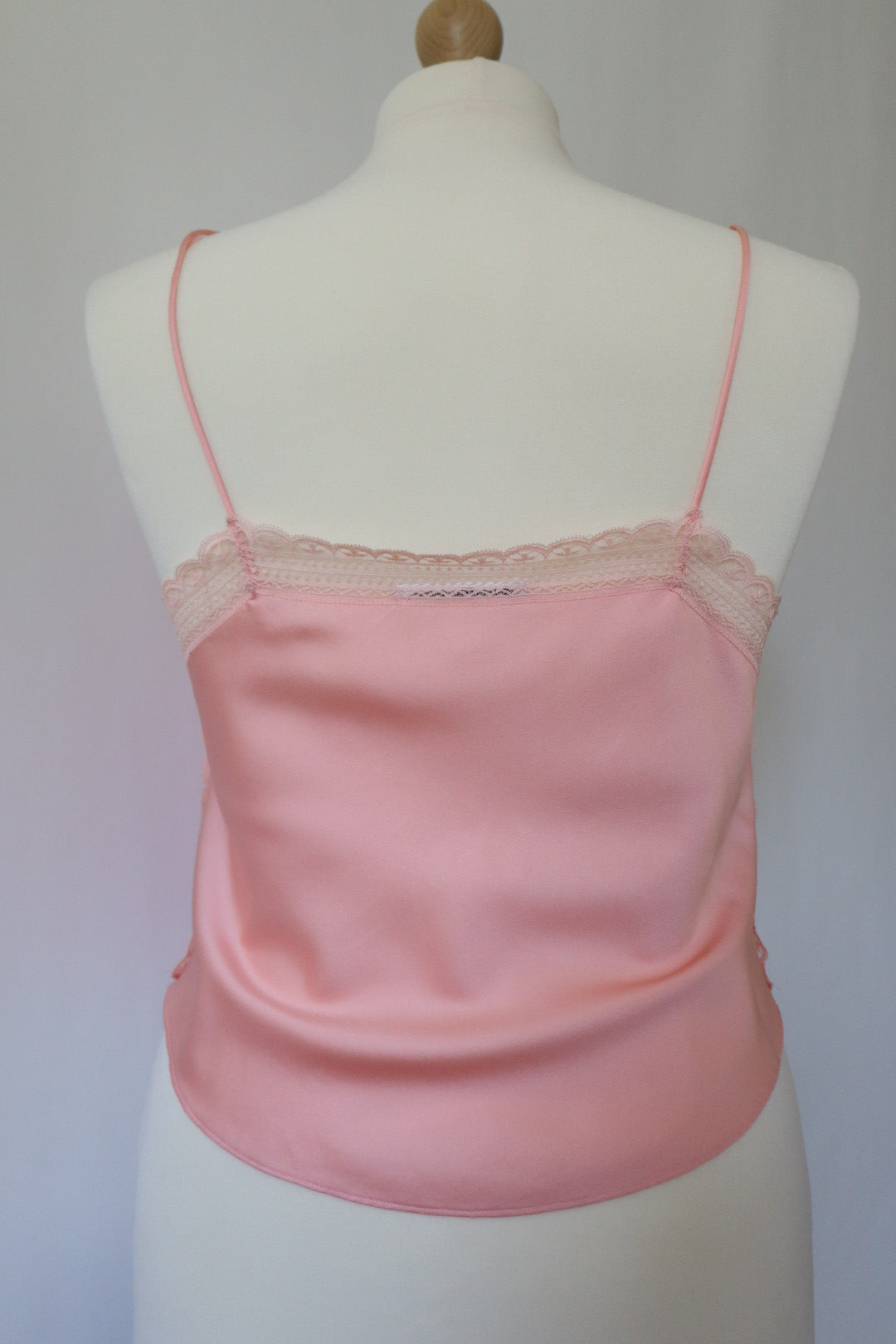 Pink Christian Dior top satin with lace sides size XL