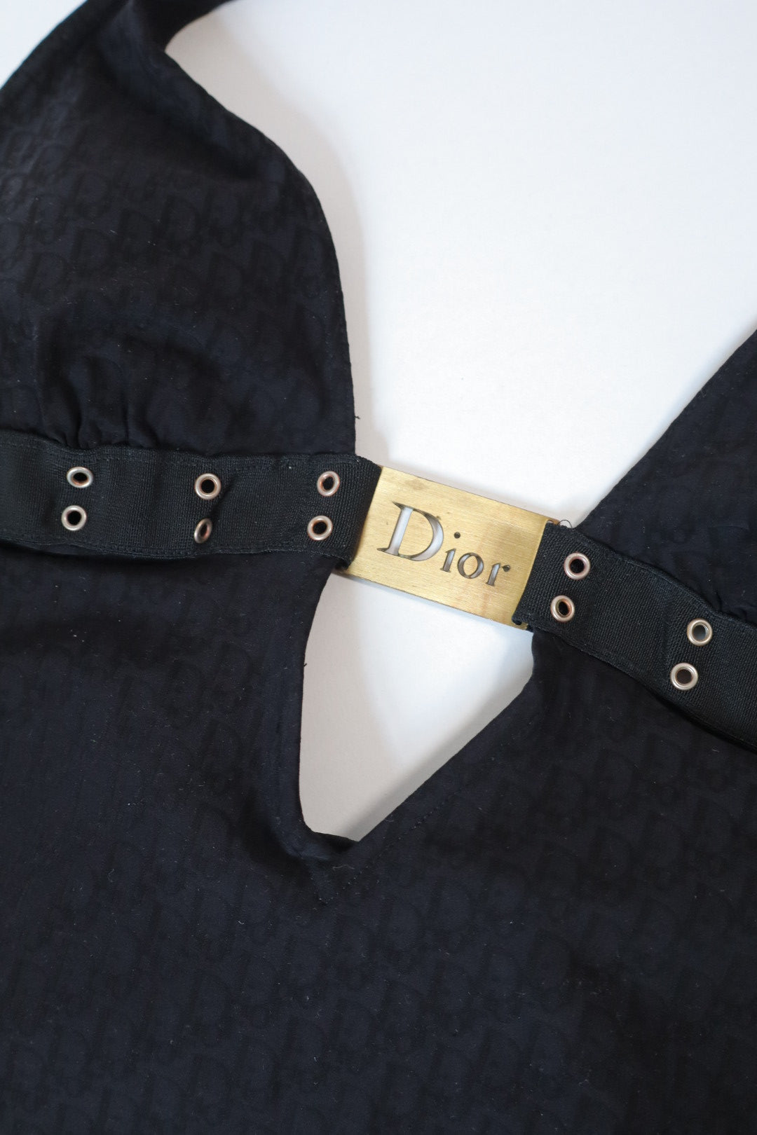 Dior by John Galliano Spring/Summer 2005 bathing suit with oblique Diorissimo print size L / XL (pinned in the back on model)