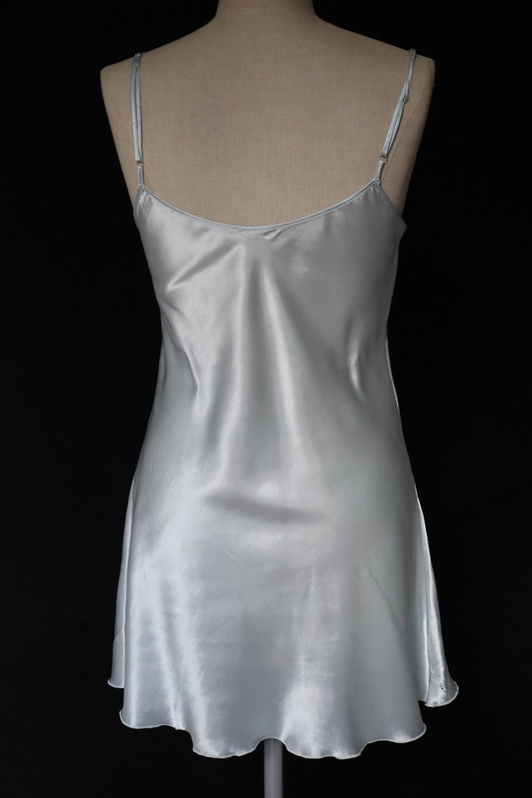 Very light blue 1990’s satin slipdress size S