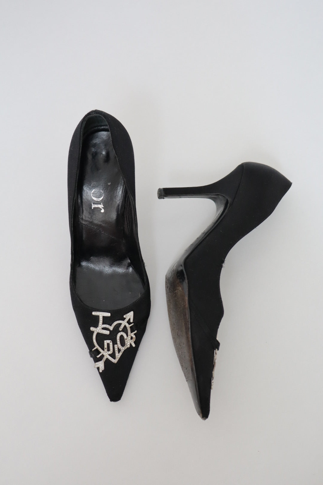 Christian Dior by John Galliano F/W 2004 black “I LOVE DIOR" heels (it 36 / us5.5)