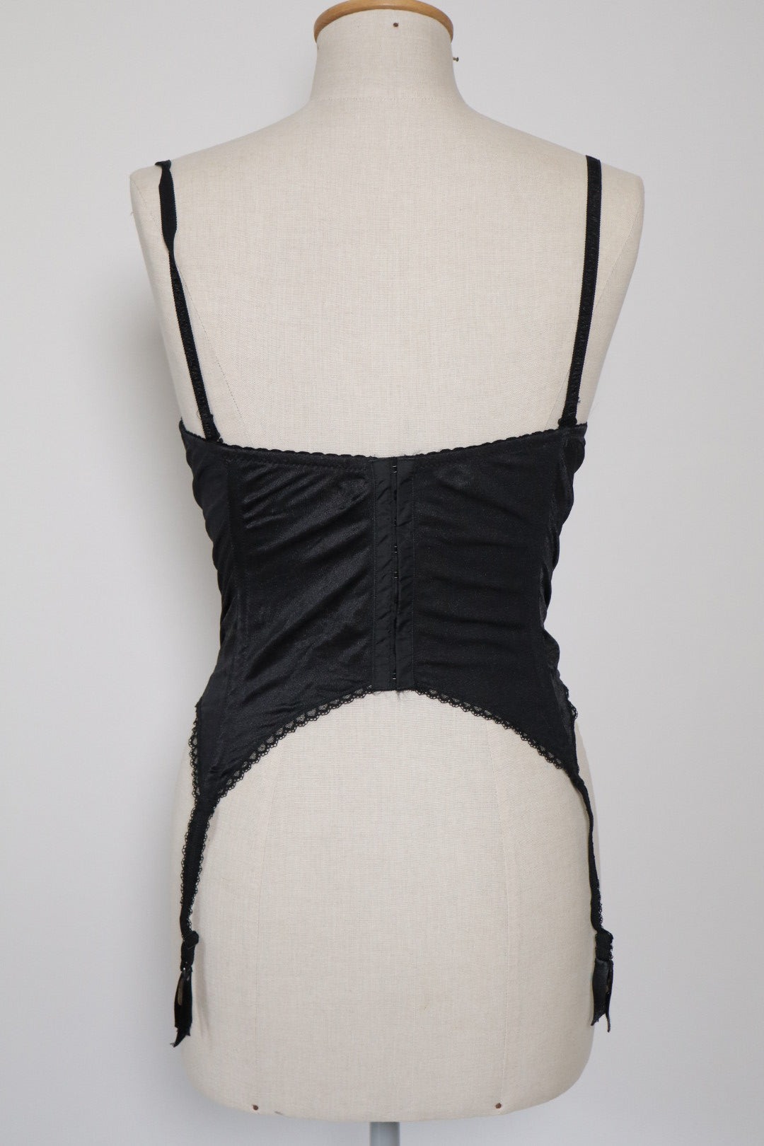 Black see trough lace bustier made in Italy size L