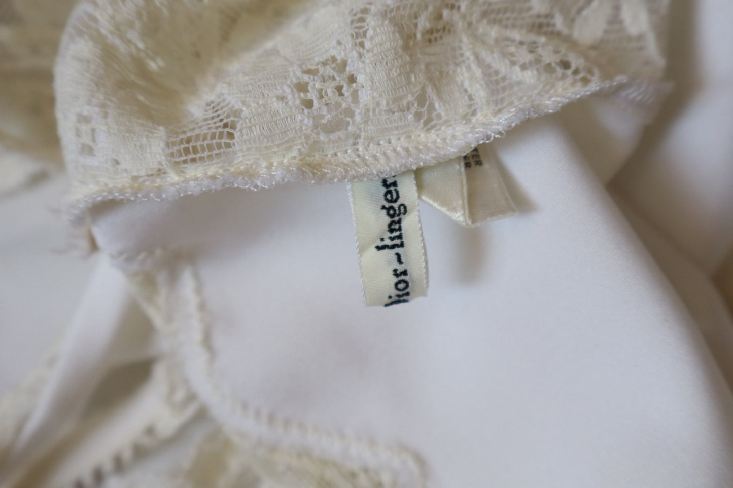 White Christian Dior bustier / top satin with lace sides size Medium