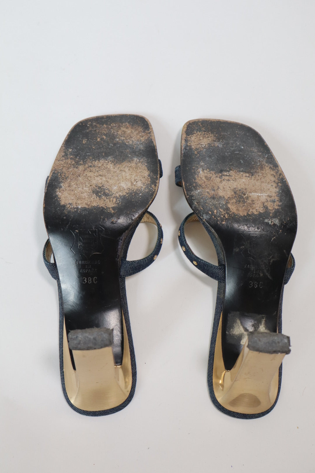 Balenciaga jeans heels with stud details and gold inside size 38