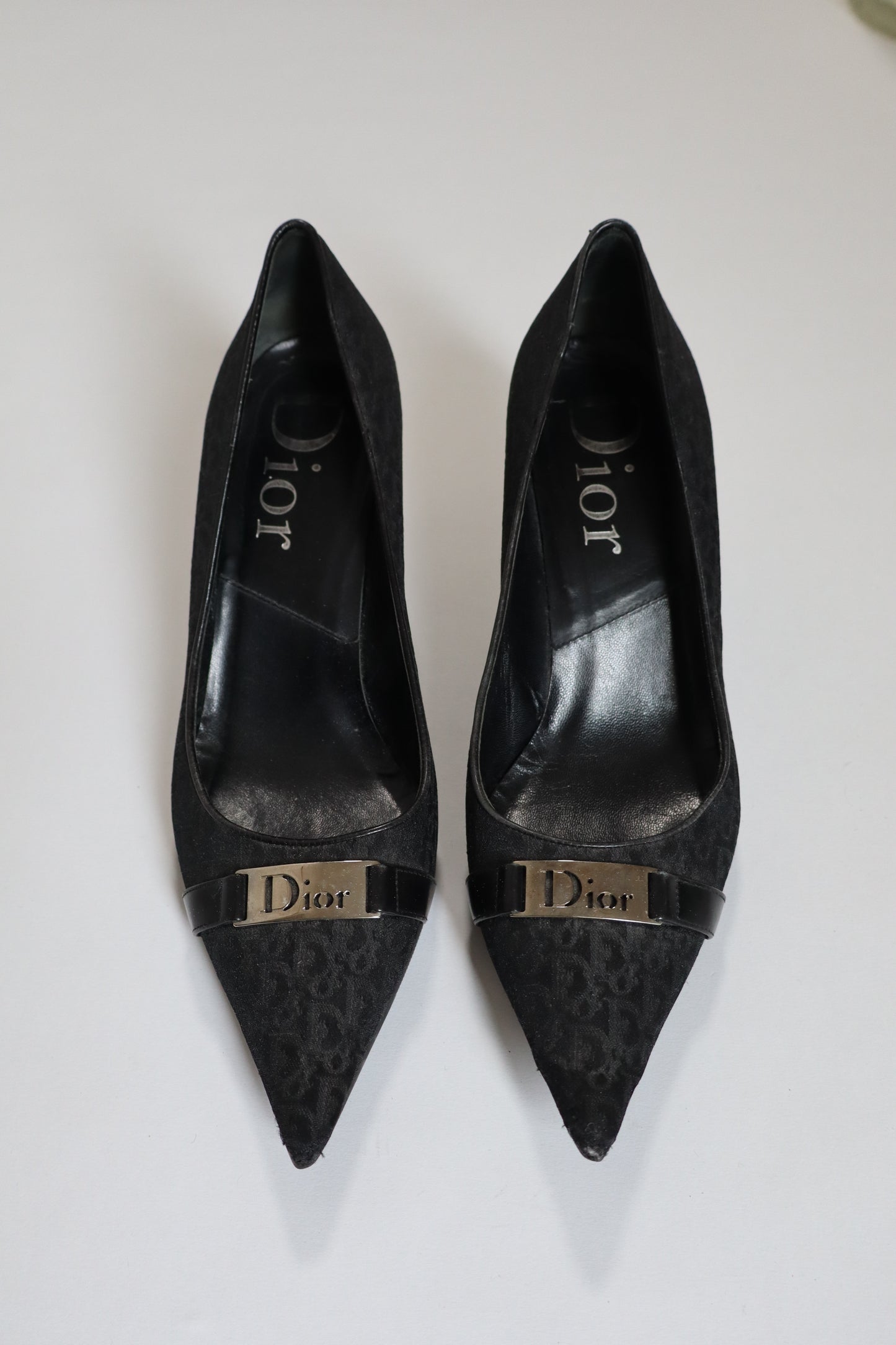 Dior by John Galliano fall/winter 2005 black oblique heels size 37.5 / us7