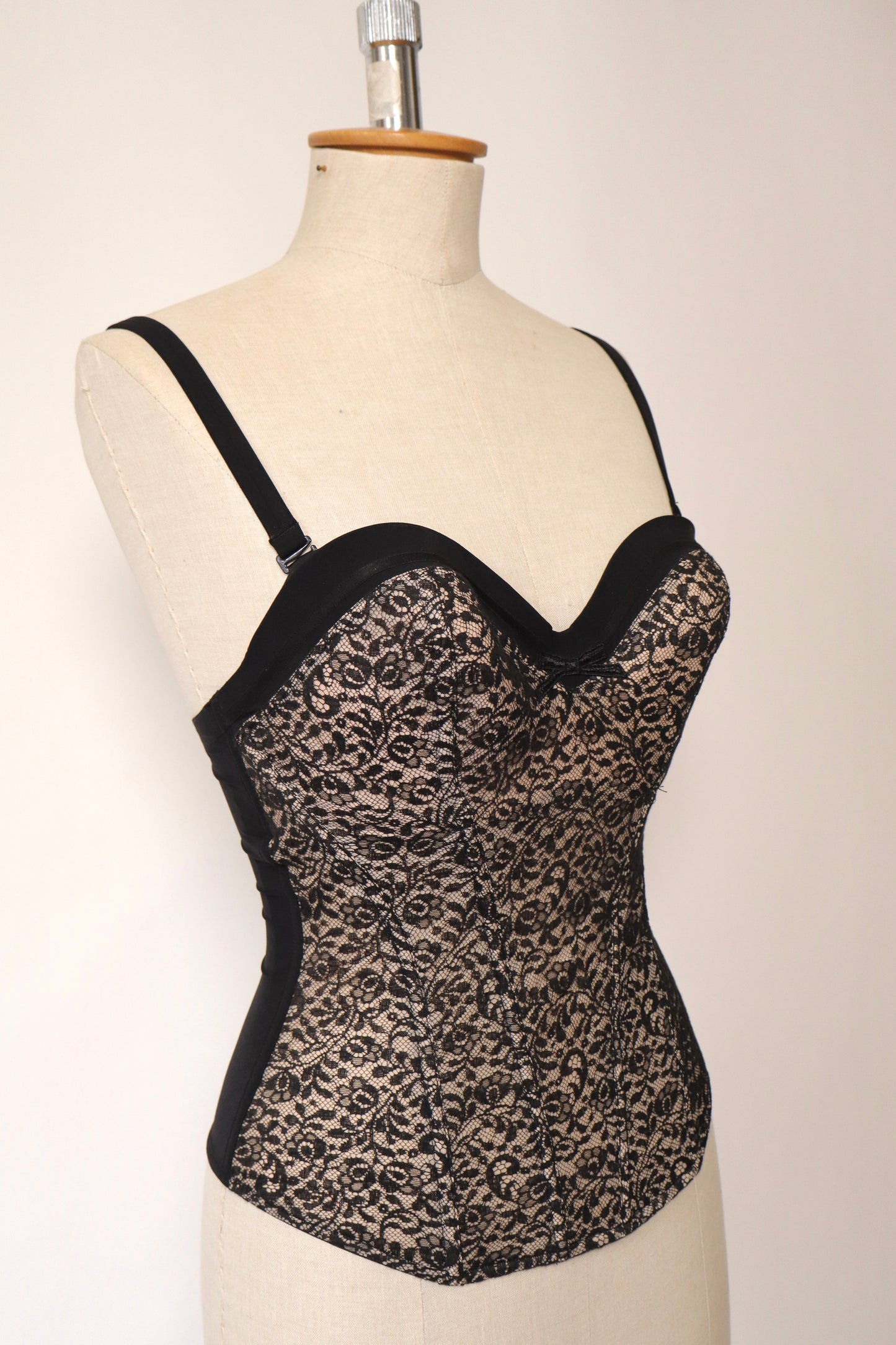 Black lace bustier - not see trough by Lou, size EU70D / FR85D / US34D