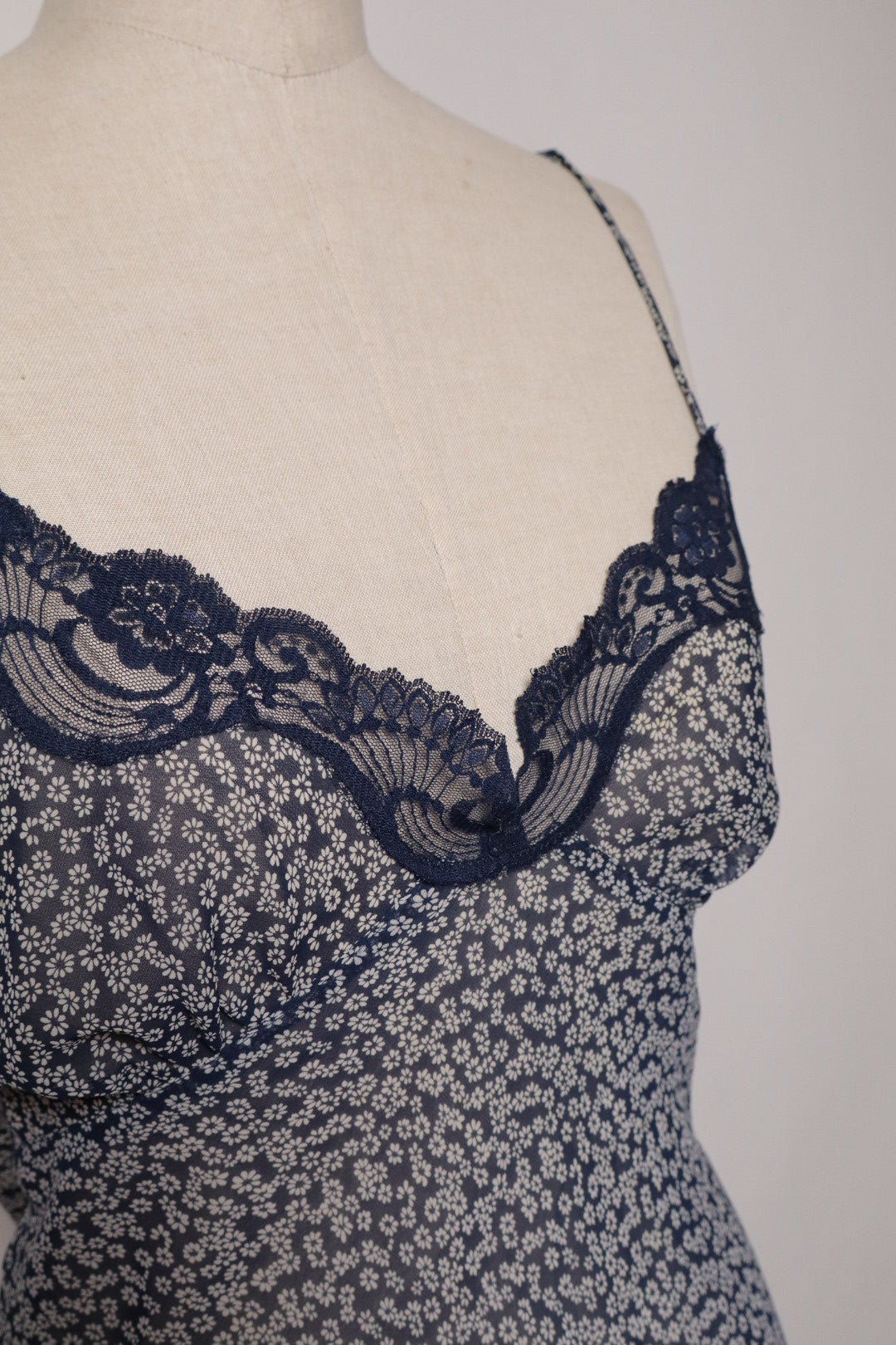 Dark blue flowerprint slipdress size medium
