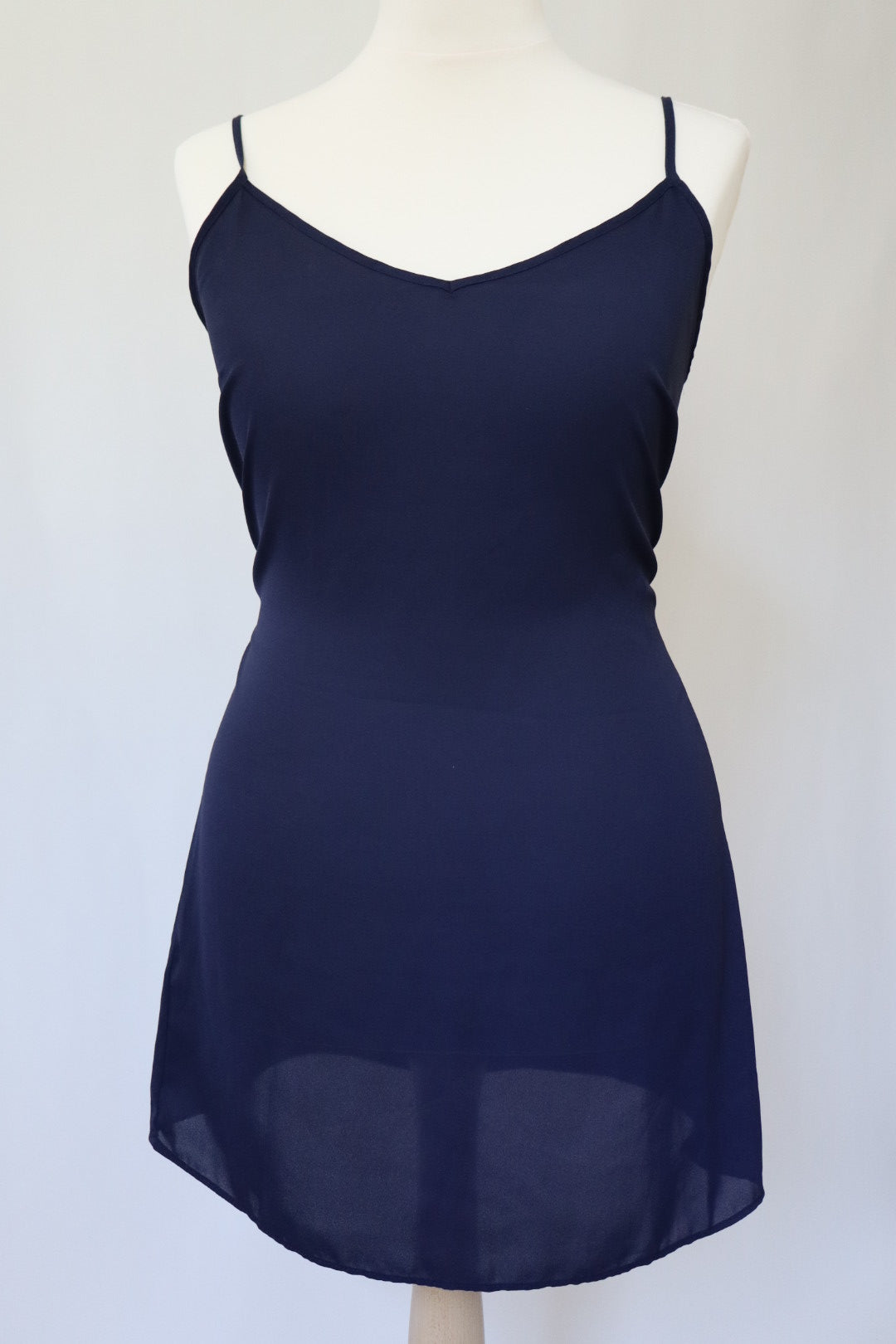 1990’s Transparent dark blue slipdress size Large