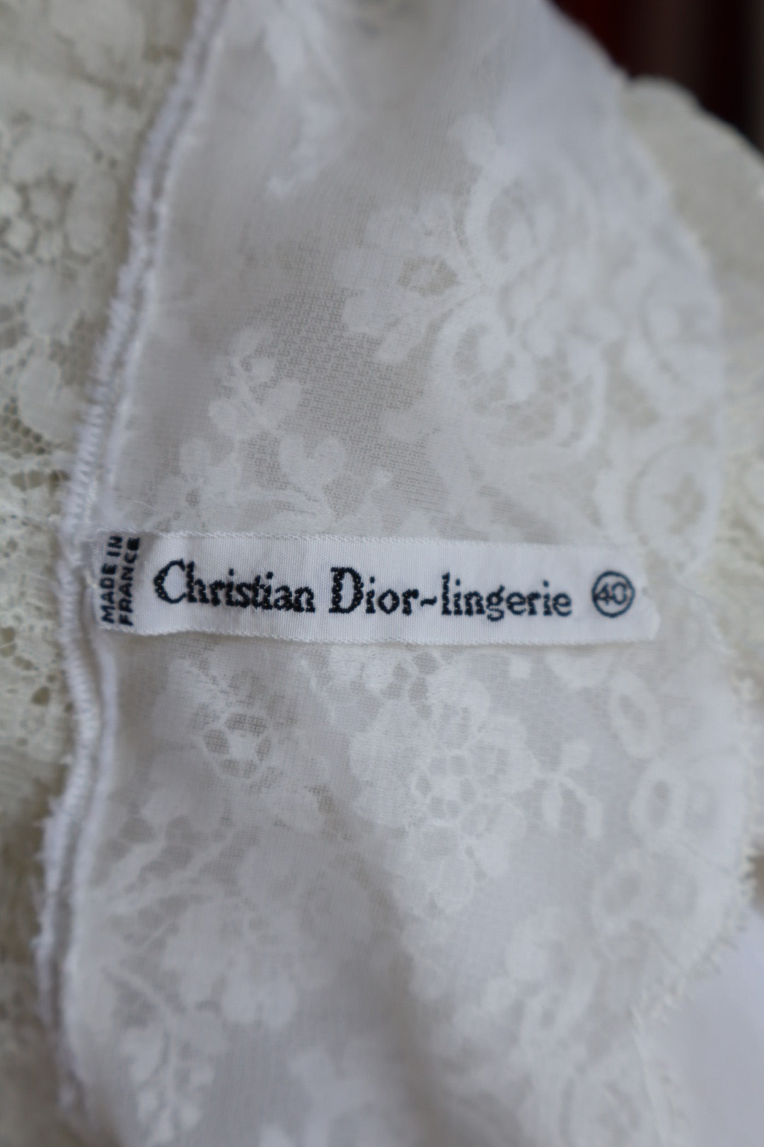 Christian Dior White see trough lacy slipdress size M