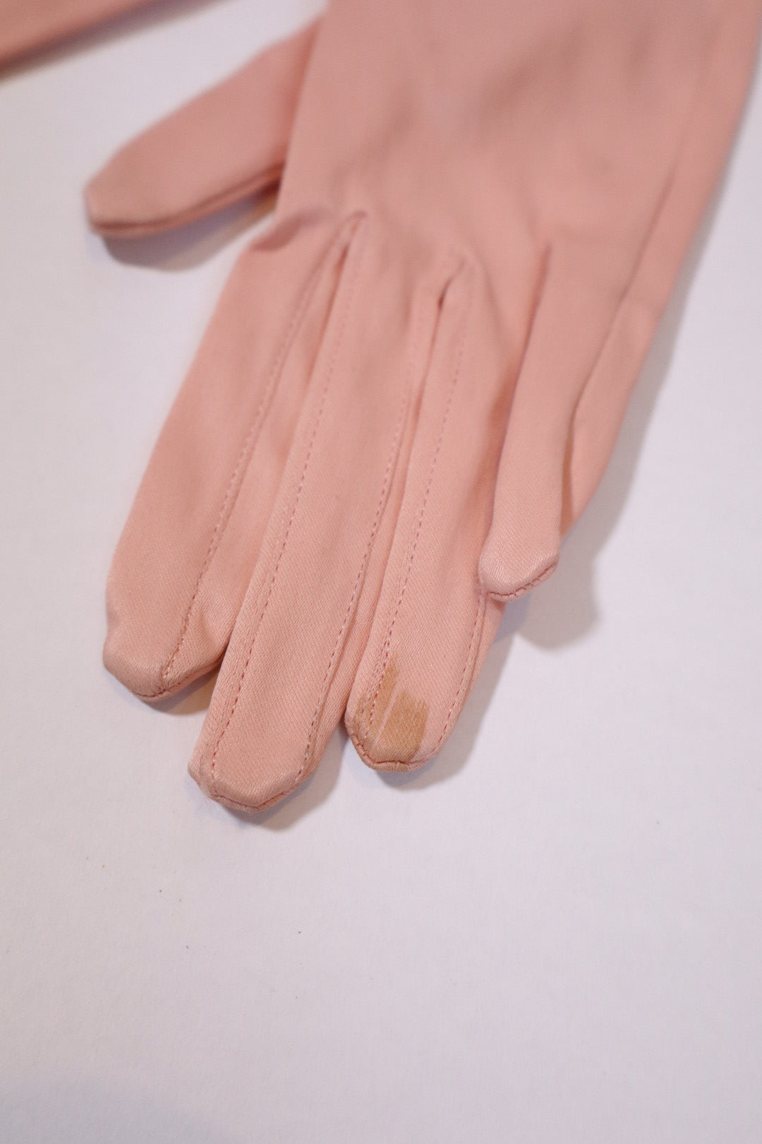 1950’s powder pink satin gloves
