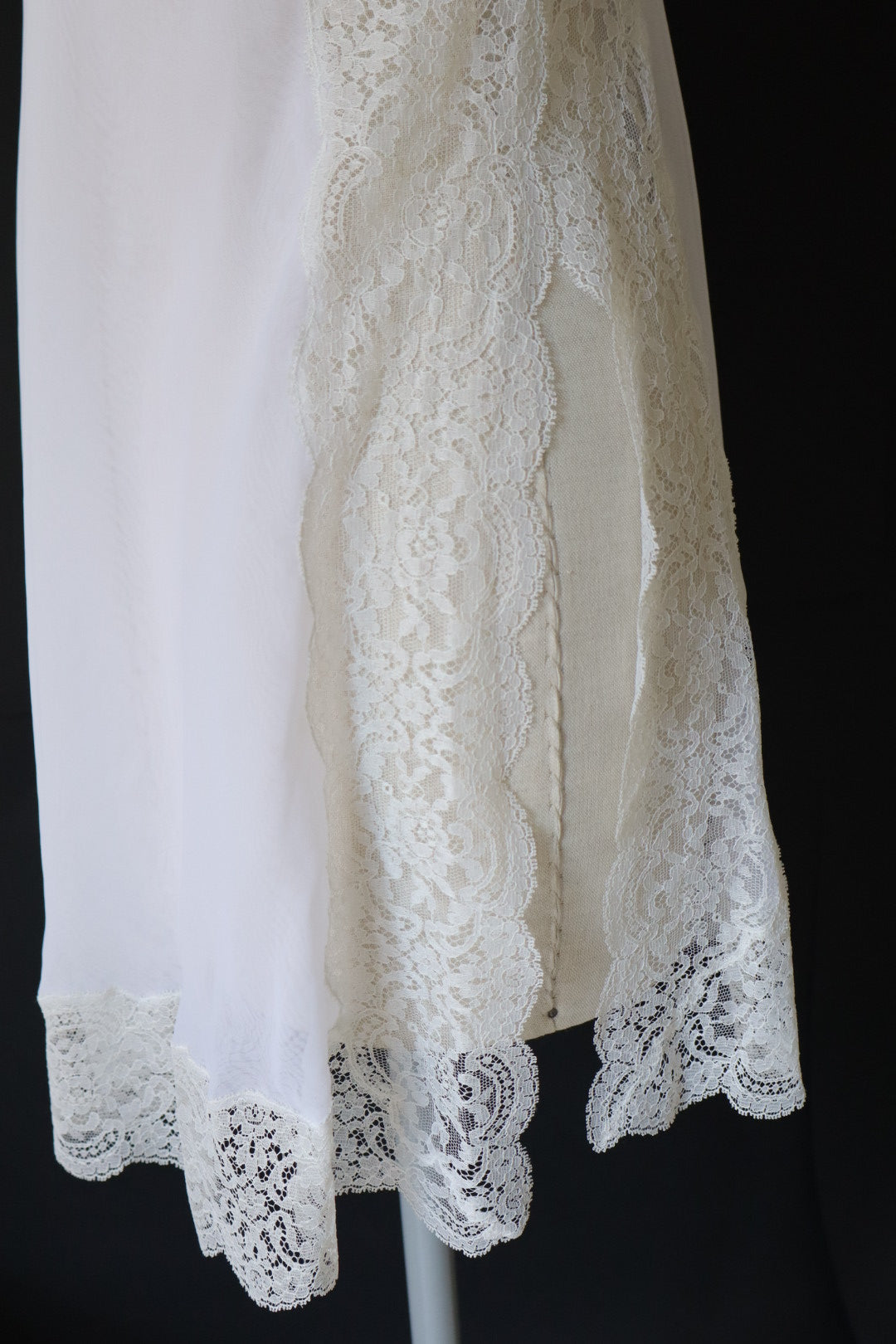 Christian Dior White see trough lacy slipdress size M