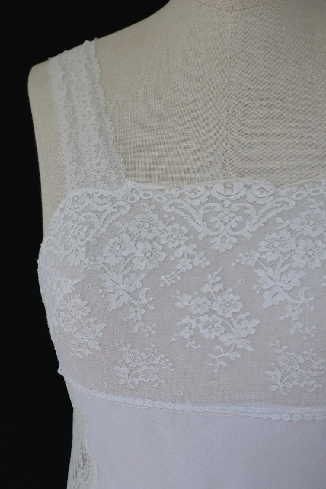 Christian Dior White see trough lacy slipdress size M