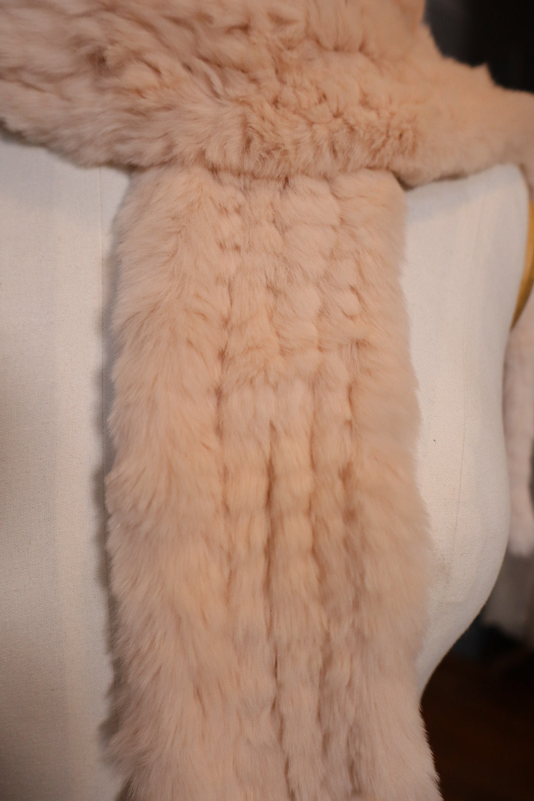 Soft pink rabbit fur shawl