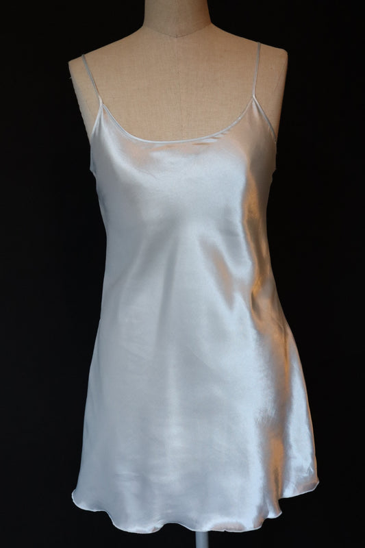 Very light blue 1990’s satin slipdress size S