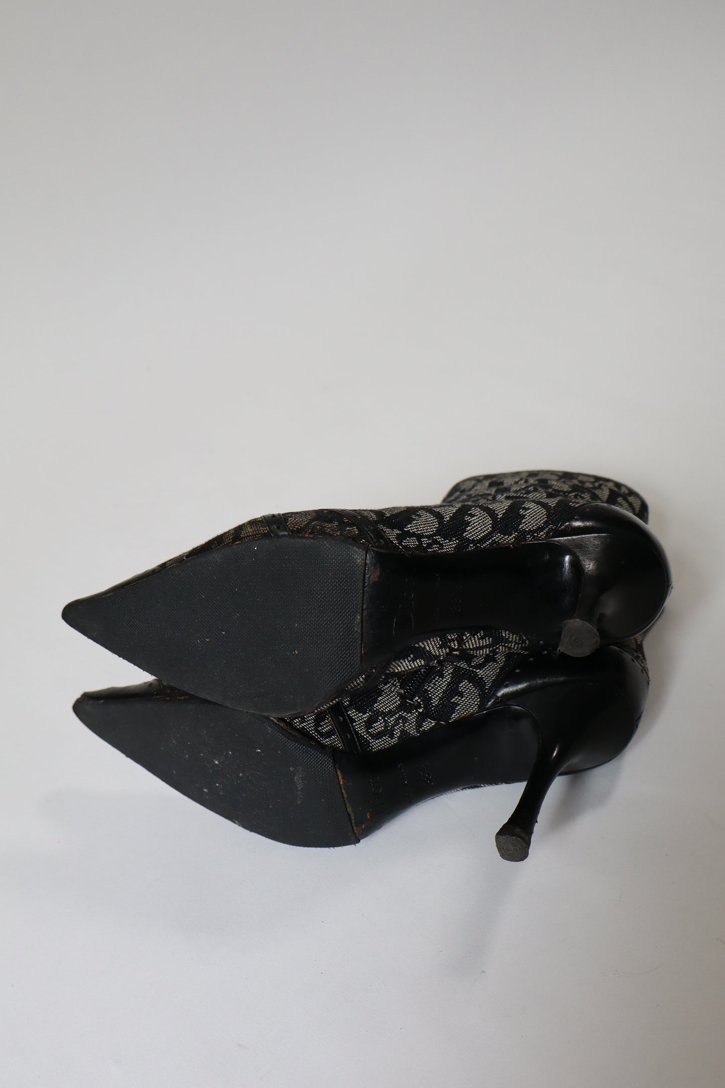 Dior by John Galliano F/W 2005 boots oblique print size 38 / us7.5