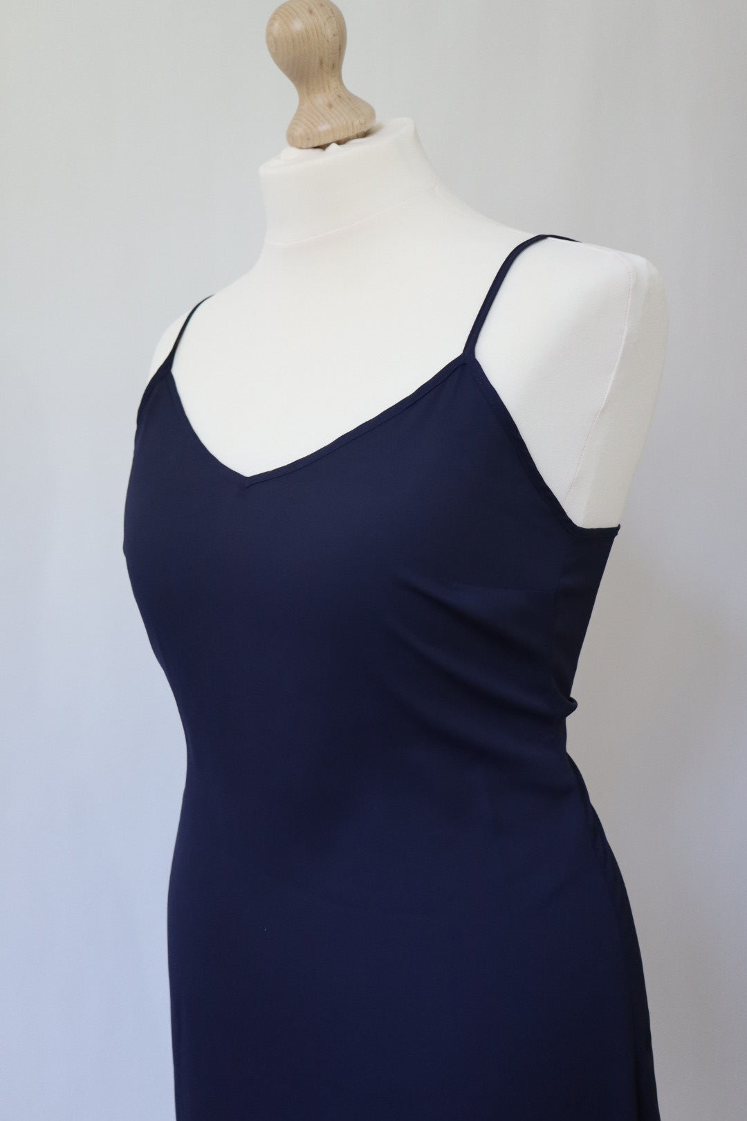 1990’s Transparent dark blue slipdress size Large