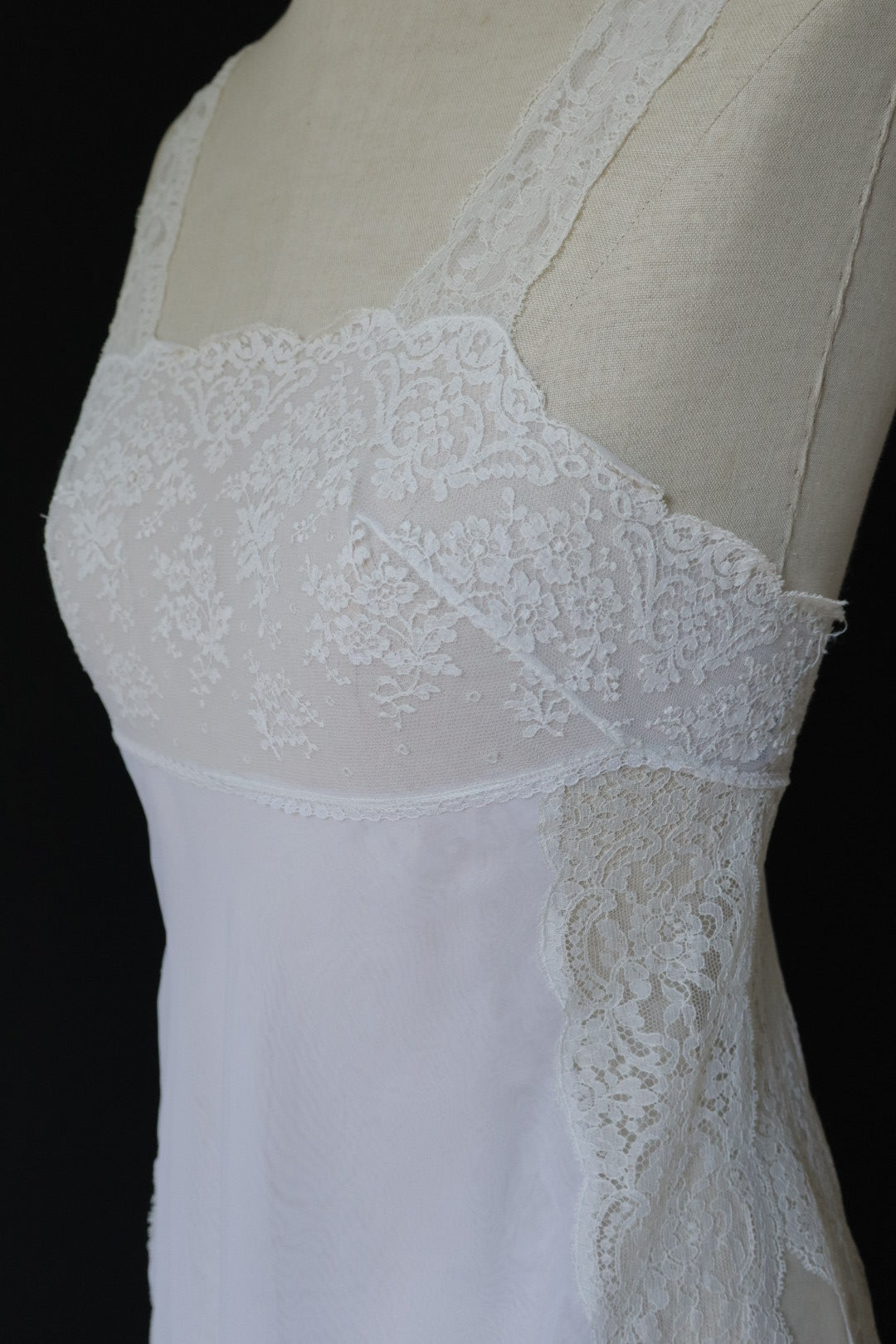 Christian Dior White see trough lacy slipdress size M