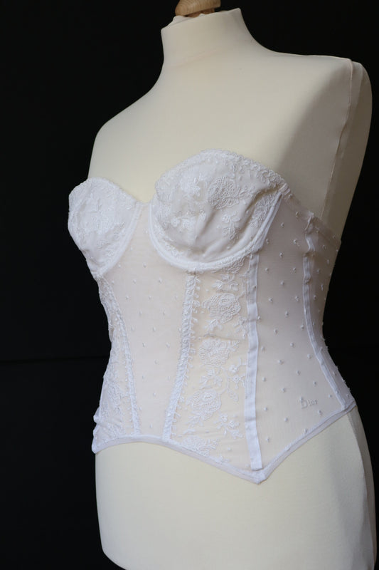 Christian Dior White lace bustier size eu80C / fr95C / US36C - Large