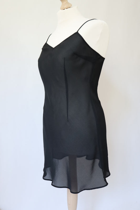 Transparant black slipdress size XXL