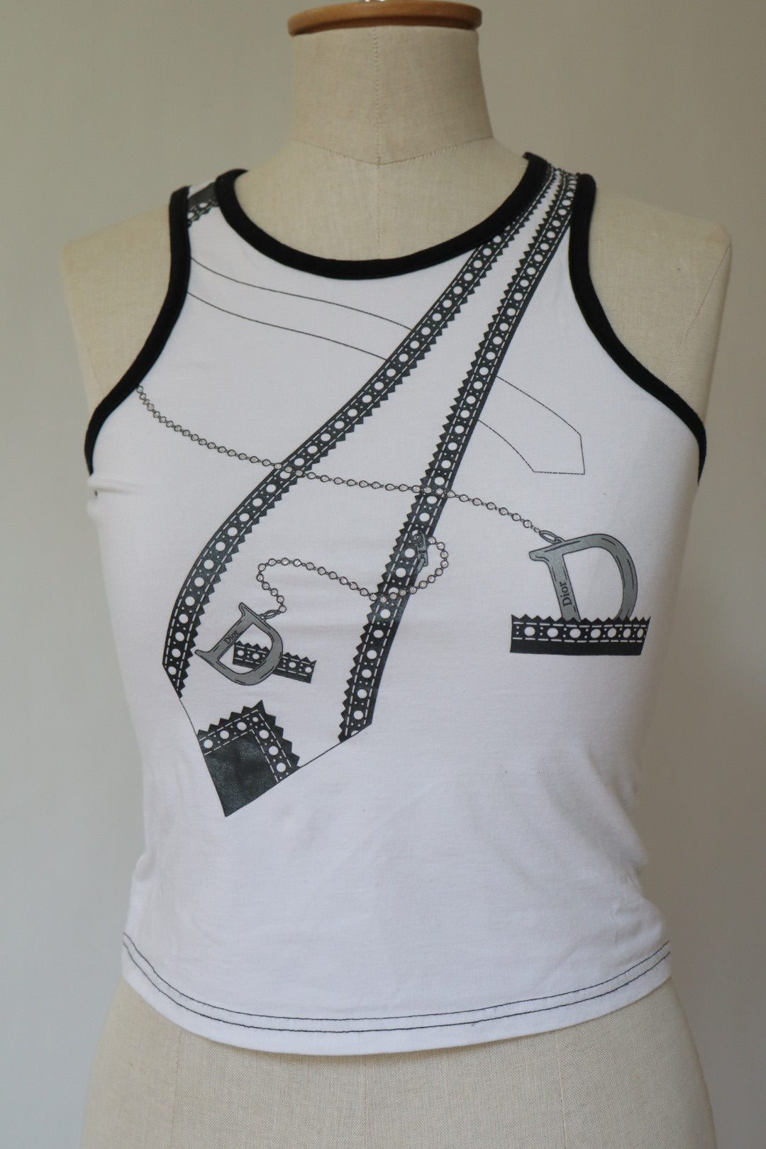 Dior by John Galliano baby tee size XS/S chains & tie