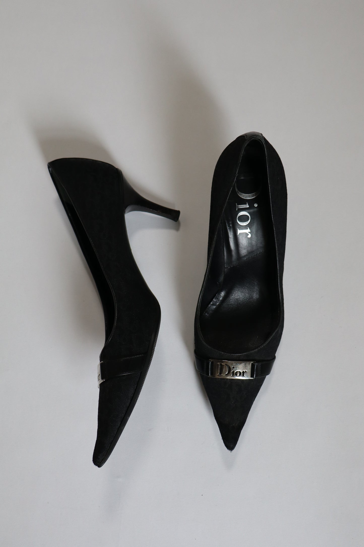 Dior by John Galliano fall/winter 2005 black oblique heels size 37.5 / us7