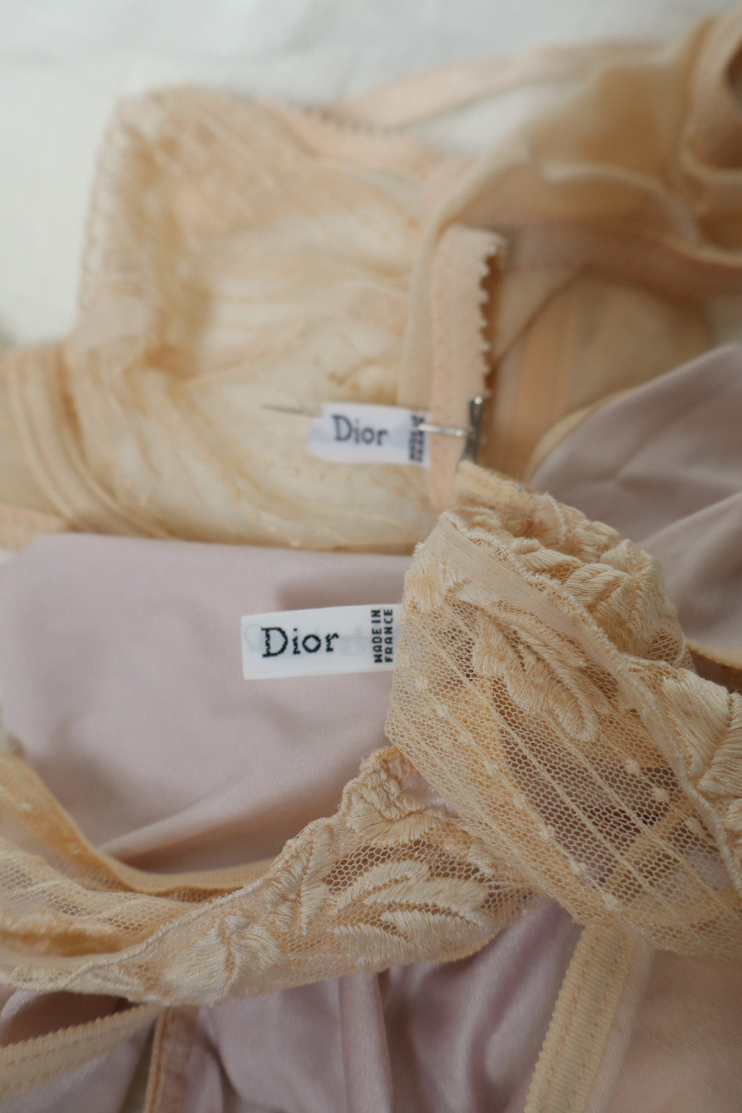 Christian Dior soft pink lace lingerie set size EU80B / Large