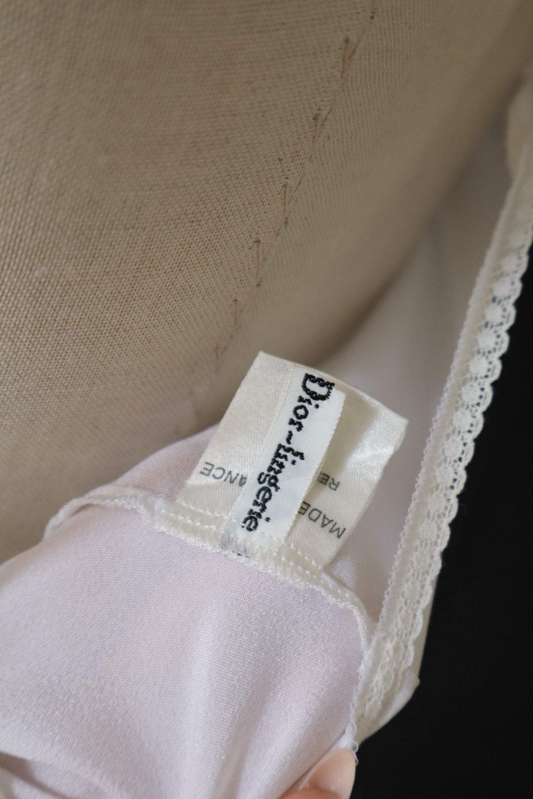 Christian Dior white slipdress with lace details size medium