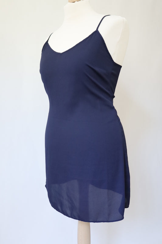 1990’s Transparent dark blue slipdress size Large