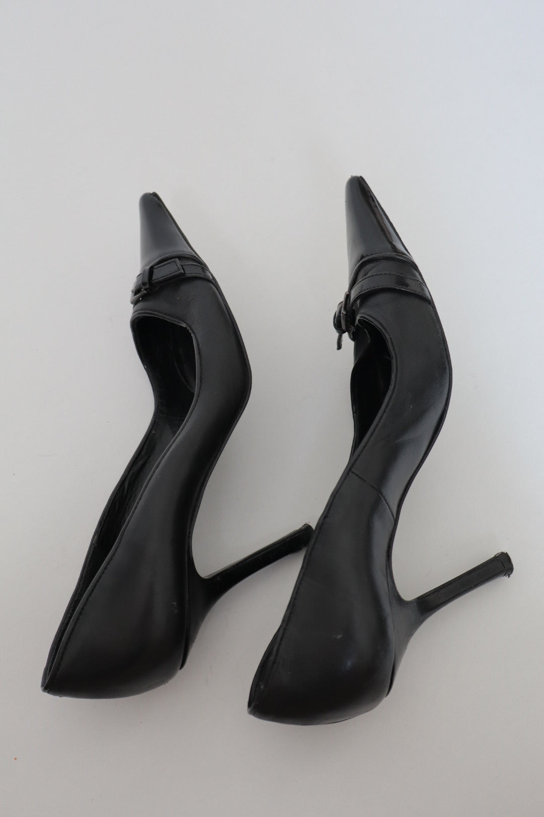 Black leather Balmain heels early 2000’s size 38 /us7.5