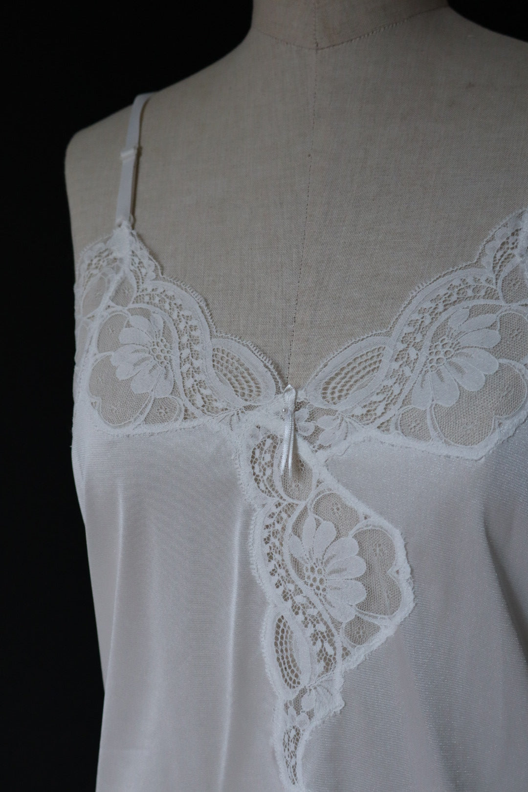 Satin with lace white cami top size M