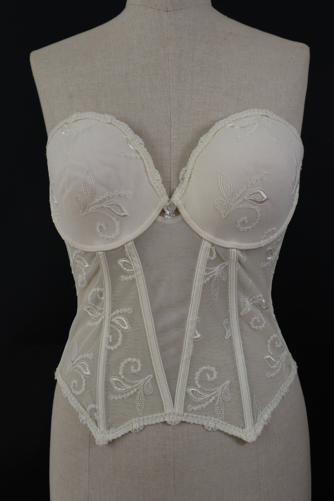 White lace bustier size us38c / fr100c / eu85c by Luna, made in Italy