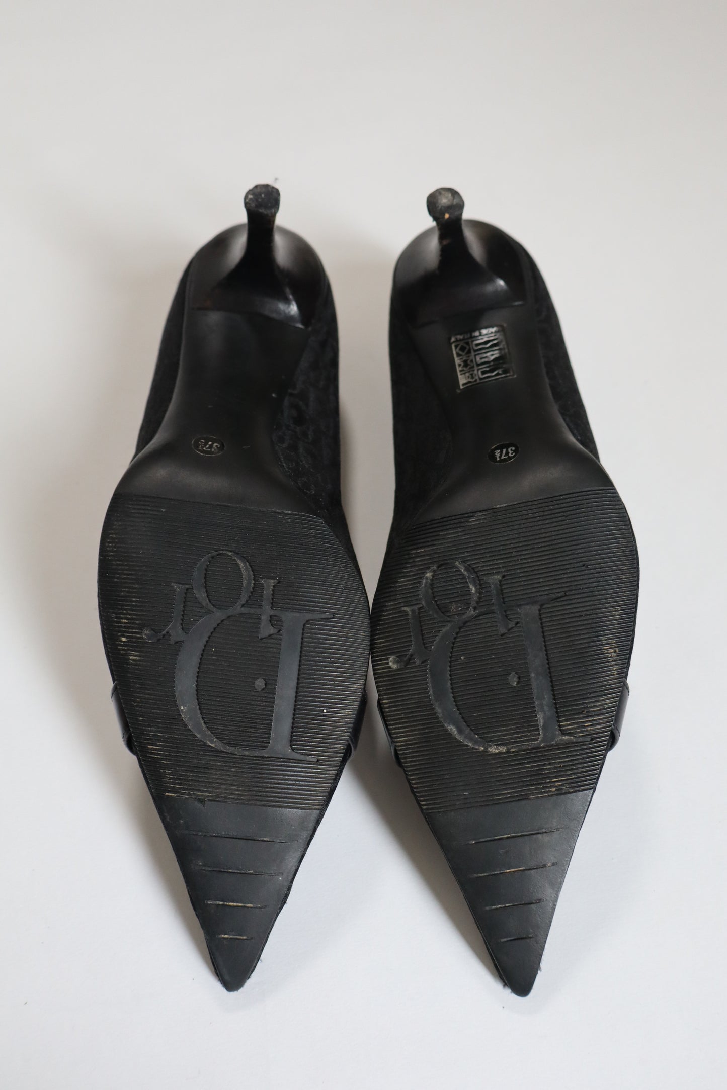 Dior by John Galliano fall/winter 2005 black oblique heels size 37.5 / us7