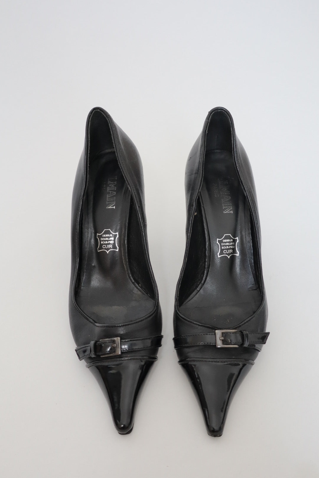 Black leather Balmain heels early 2000’s size 38 /us7.5