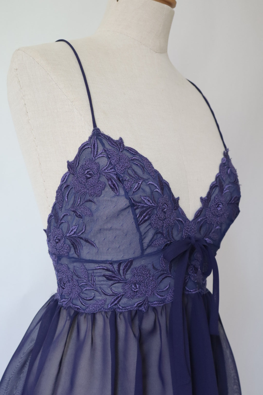 Italian navy blue see trough slipdress size M