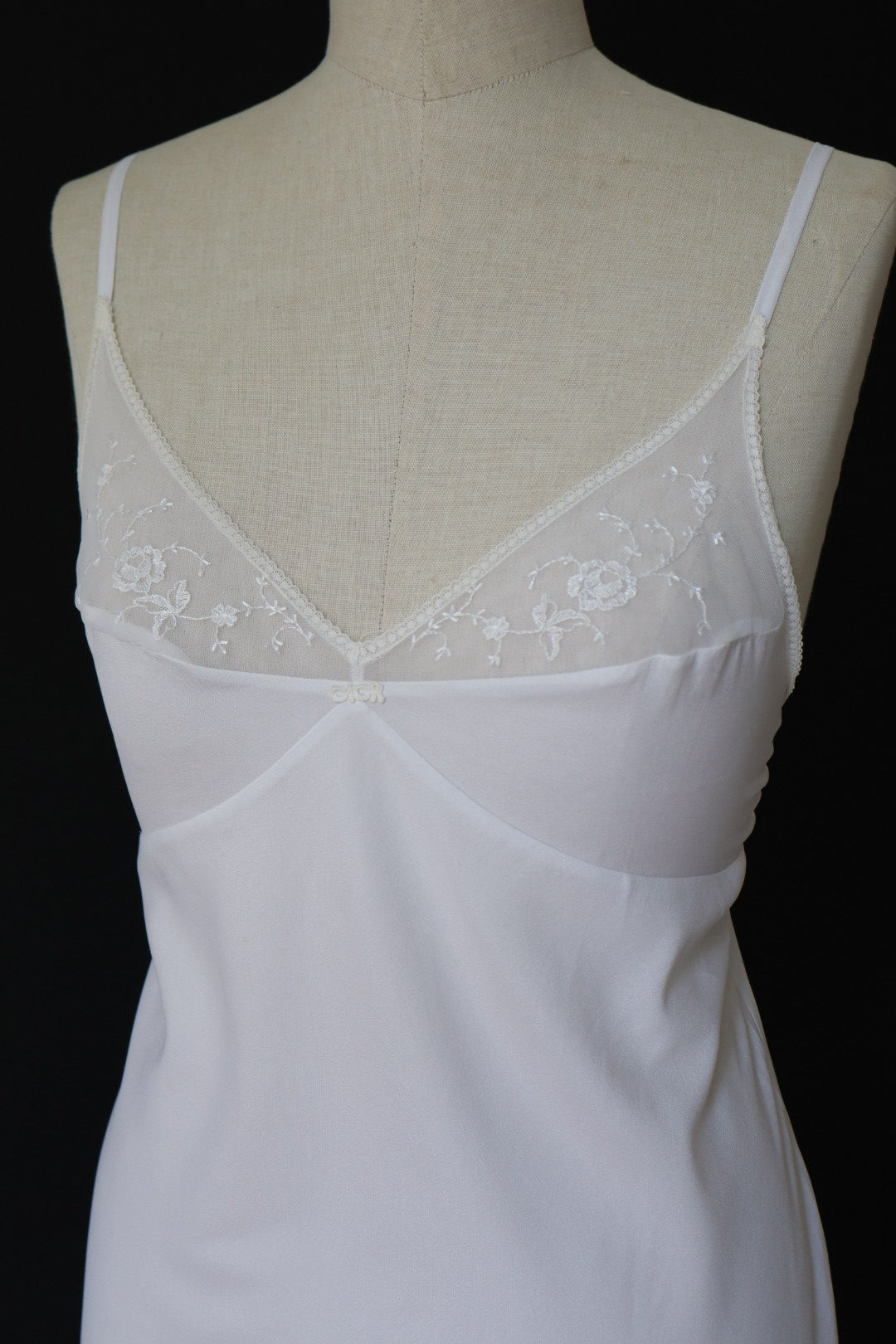 Christian Dior white slipdress with lace details size medium